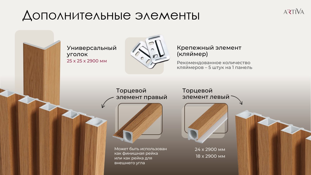 Стеновая реечная панель Artiva WPC – 8