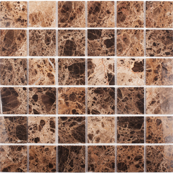 Мозаика Wild Stone 48x48 Dark Emperador Polished (JMST055) 305x305x4, натуральный мрамор Мозаика Wild Stone 48x48 Dark Emperador Polished (JMST055) 305x305x4, натуральный мрамор