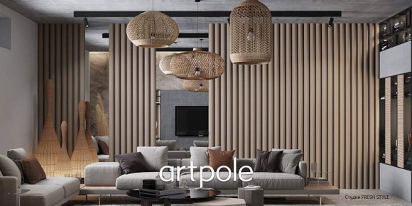Дизайнерская панель 3D из гипса ARTPOLE TUBE