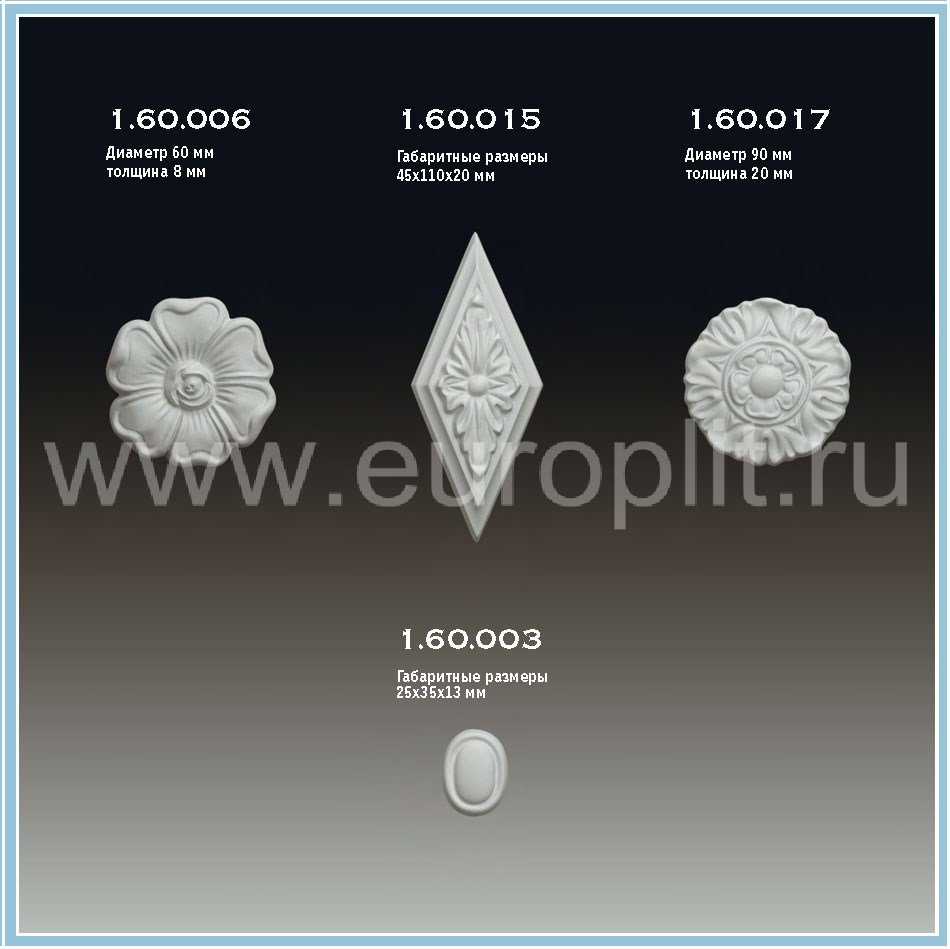 Лепнина ЕВРОПЛАСТ 1.60.003 орнамент
