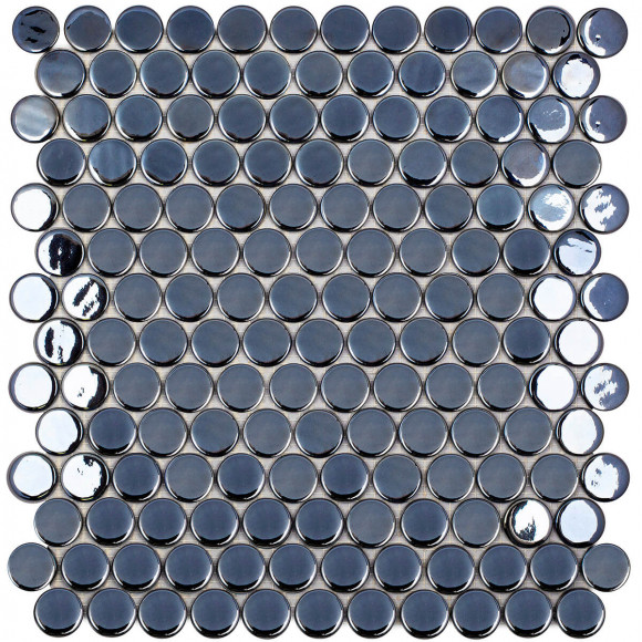 Мозаика Vidrepur Circle № 6005 BR Чёрный (на сетке)