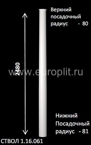 Лепнина ЕВРОПЛАСТ 1.16.061 полуколонна-ствол