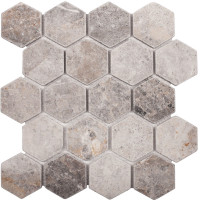 Мозаика Wild Stone Hexagon VLg Tumbled 64x74 (305x305x8), натуральный мрамор