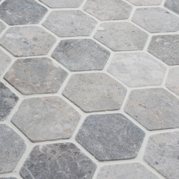 Мозаика Wild Stone Hexagon VLg Tumbled 64x74 (305x305x8), натуральный мрамор