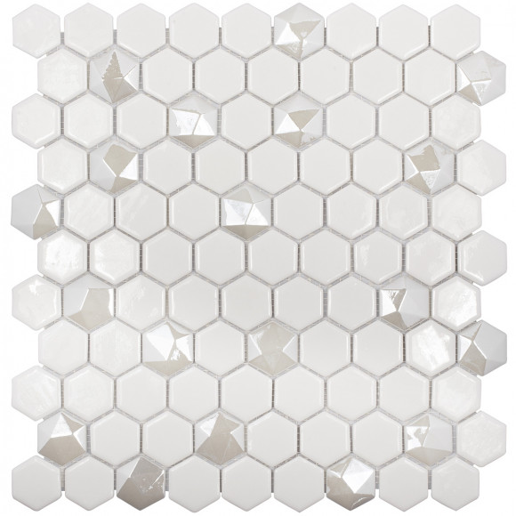 Мозаика Vidrepur Hexagon Colors № 100/Diamond 350D (на сетке) Мозаика Vidrepur Hexagon Colors № 100/Diamond 350D (на сетке)