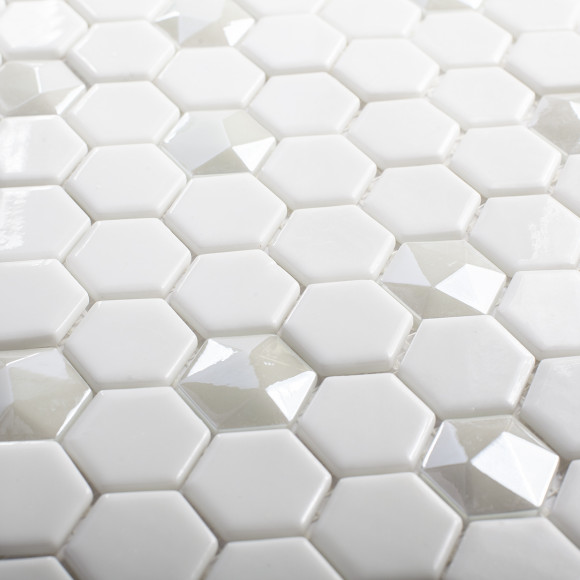 Мозаика Vidrepur Hexagon Colors № 100/Diamond 350D (на сетке) Мозаика Vidrepur Hexagon Colors № 100/Diamond 350D (на сетке)