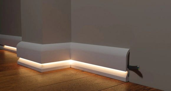 Плинтус из дюрополимера Decor Dizayn DD700 для скрытой подсветки