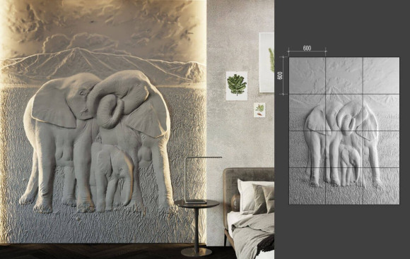 Барельеф Deco Line ELEPHANTS